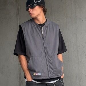 NWT NASCAR Official‎ Licensed Merchandise Puffer Vest Men's XL Charcoal Racing